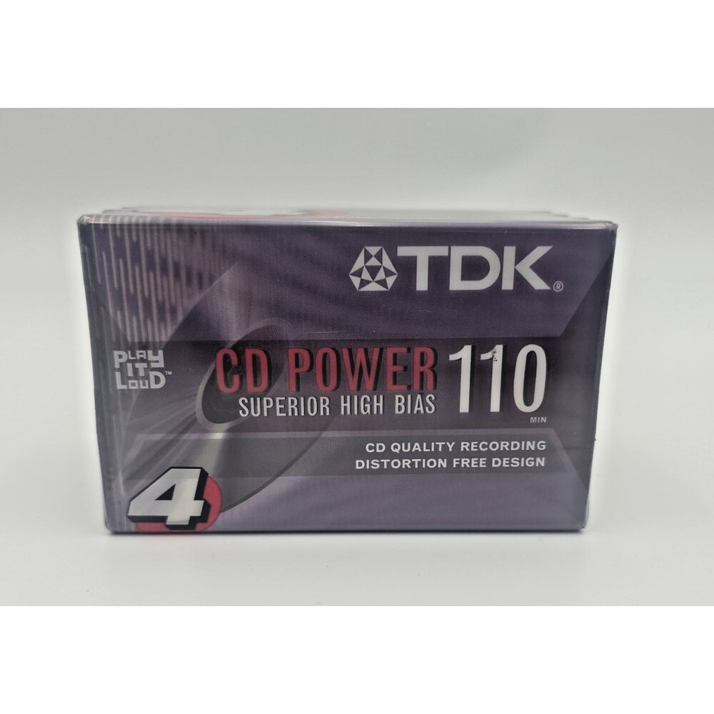 TDK CD Power 110 Minute Type II High Bias Blank Cassette 4-Pack NEW NIP